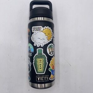 Yeti Rambler 26 OZ Bottle Black Stickers Chug Cap SEE PICS SHOWS WEAR SEE PIC